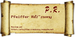 Pfeiffer Rázsony névjegykártya